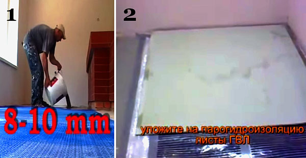 способы укладки плитки на пленку